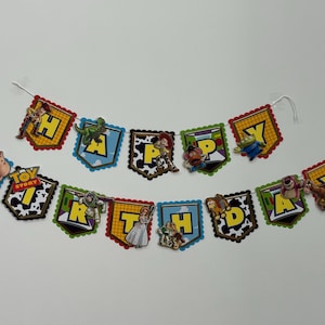 Toy Story Personalised Birthday Bunting | Toy Story Party Banner | Woody & Buzz Birthday Decorations | Kids Themed Party Supplies