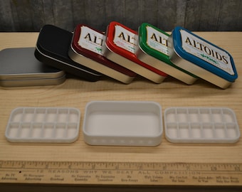 Seven Star Altoids Tin 2 Level Thin Modular Nesting Double Tray Insert Organizer Art Palette Bugout Pill Box with 24 slot openings
