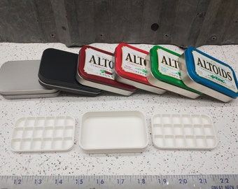 Seven Star Altoids Tin 2 Level Modular Thin Nesting Double Tray Insert Organizer Art Palette Bugout Pill Box with 36 slot openings