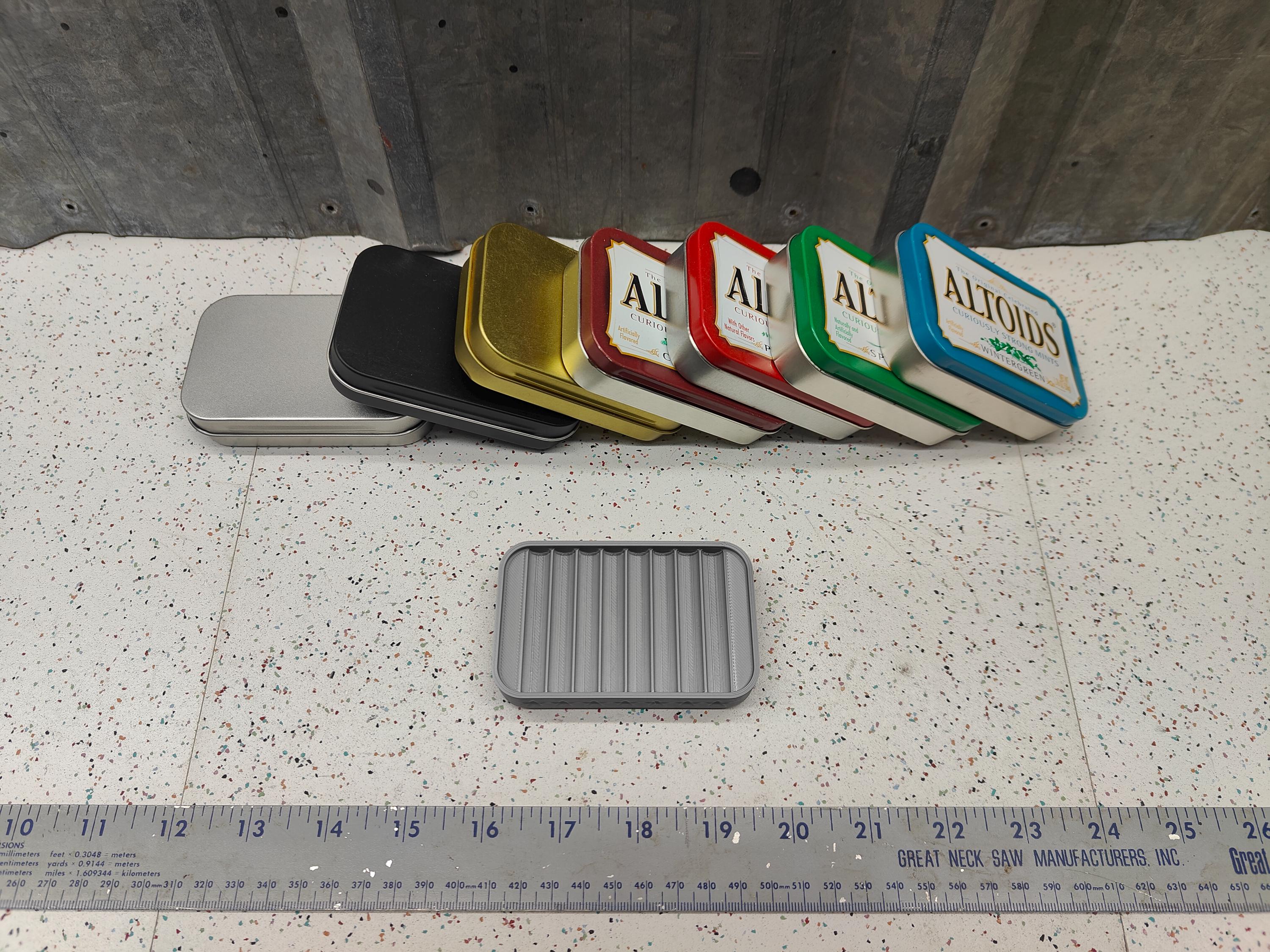 Altoids Tin Insert – Mini Cigarette 8-slot Organizer, Silver PLA
