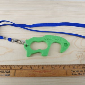 Handy Andy No Touch Virus Antimicrobial Door Opener Key Button Chain Hygiene Tool with Lanyard Made in USA