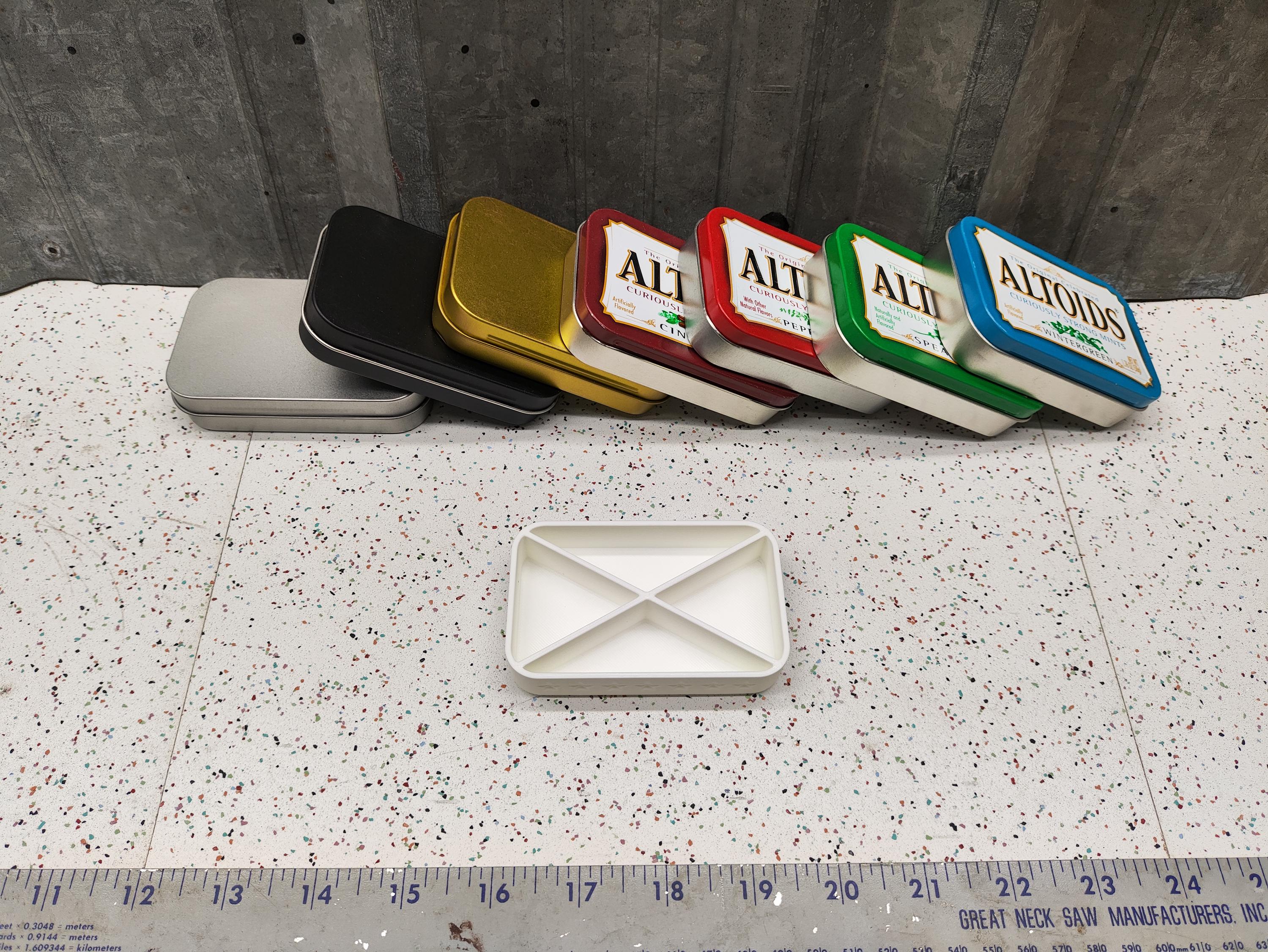 3D Printed Altoids Tin Organizer Insert, 4-slot X Layout - Etsy