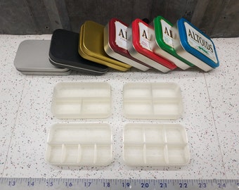 Seven Star Altoids Tin Tray Insert Organizer Art Palette Bugout Pill Box with 3, 4, 5 or 6 slots - CLEAR Edition