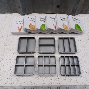Simply Mints Tin Insert, Silver PLA Organizer, Multi-Slot Options