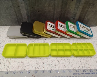 Seven Star Altoids Tin Tray Insert Organizer Art Palette Bugout Pill Box with 2, 4, 6 or 8 slots - Key Lime Edition