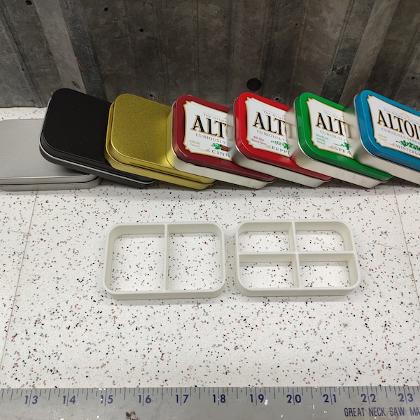 Seven Star Altoids Tin Divider Tray Insert Organizer Art EDC Bugout Box with 2 or 4 slots - NO BOTTOM