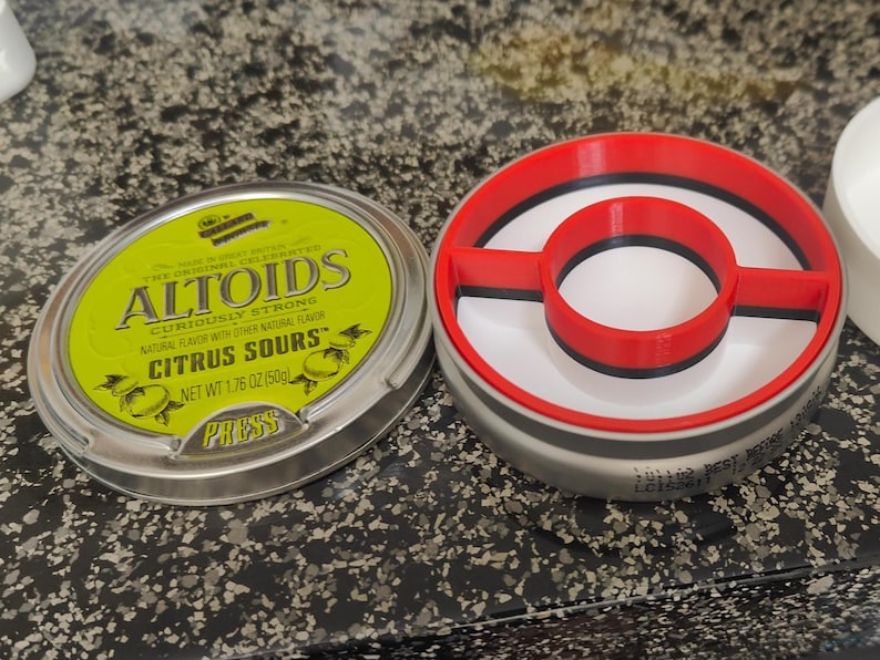 Altoids ROUND 3D Printed Organizer - Pokeball Style Colors Red/black ...