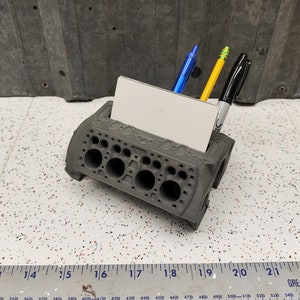 Flathead V8 3D Printed Engine Block Business Card Pen Holder Display Hot Rod