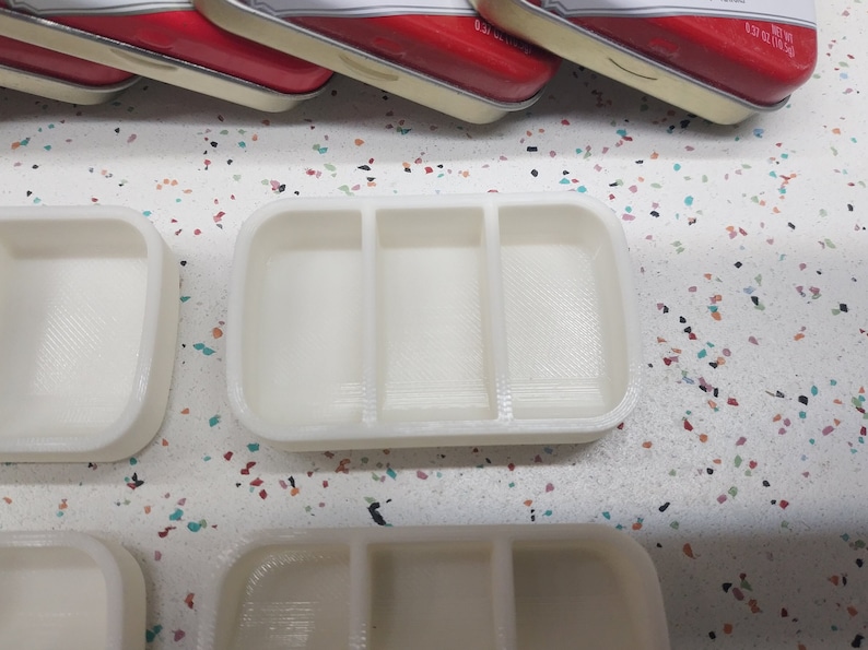Seven Star SMALLS Altoids Tin Insert Organizer – 1 Slot, 2 Slot, 3 Slot, 4 Slot, 6 Slot - White 3 Slot White