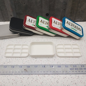 Seven Star Altoids Tin 2 Level Modular Thin Double Tray Insert Organizer Art Palette Bugout Pill Box with 18 slot openings