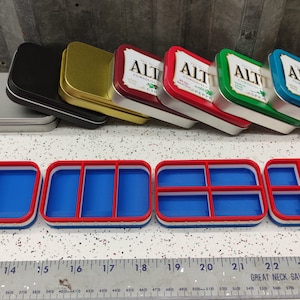 Seven Star Altoids Tin Tray Insert Organizer Patriotic Jewelry Survival Bugout Fishing Pill Box with 2 slot, 3 slot, 4 slot or 6 slot USA