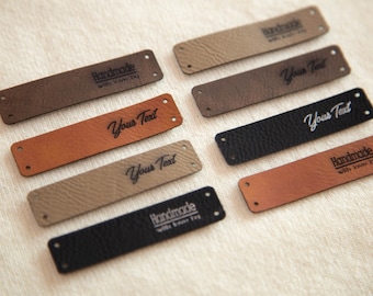 Etiquetas personalizadas. Etiquetas para roupas em couro sintético. Etiquetas de couro personalizadas. Conjunto de etiquetas. Etiquetas para roupas para costurar com ou sem furos.