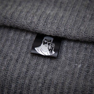100pcs black satin labels, fold tags, sew in labels, personalised tags, custom labels, soft edge labels. Beautiful labels for handmade goods