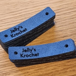 Beautiful faux leather tags. Personalised. Clothing labels. Custom leather labels. Garment labels. Tags with OR without rivets.Knitwear tags