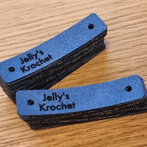 Beautiful faux leather tags. Personalised. Clothing labels. Custom leather labels. Garment labels. Tags with OR without rivets.Knitwear tags