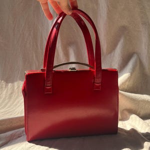 Red Top Handle 1950s Purse