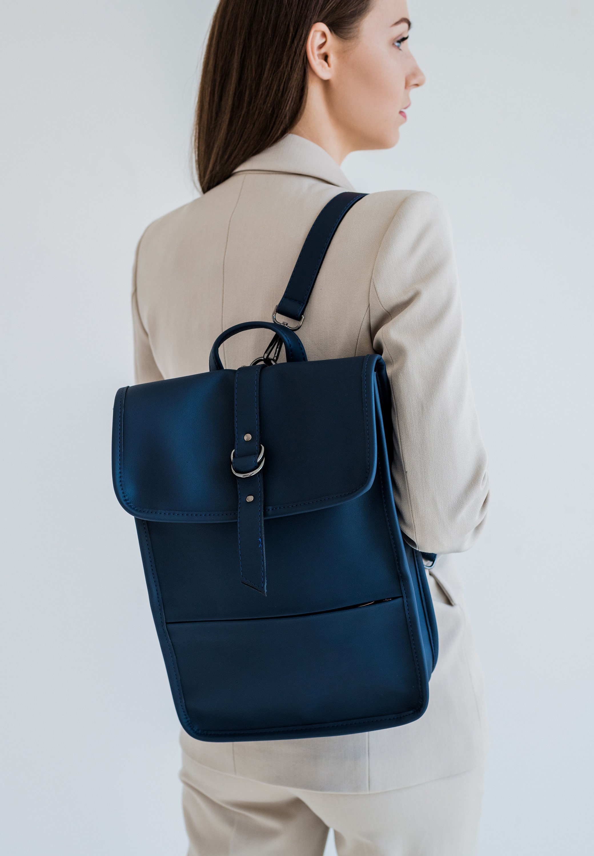 Laptop backpack Minimal style Stylish backpack Vegan | Etsy