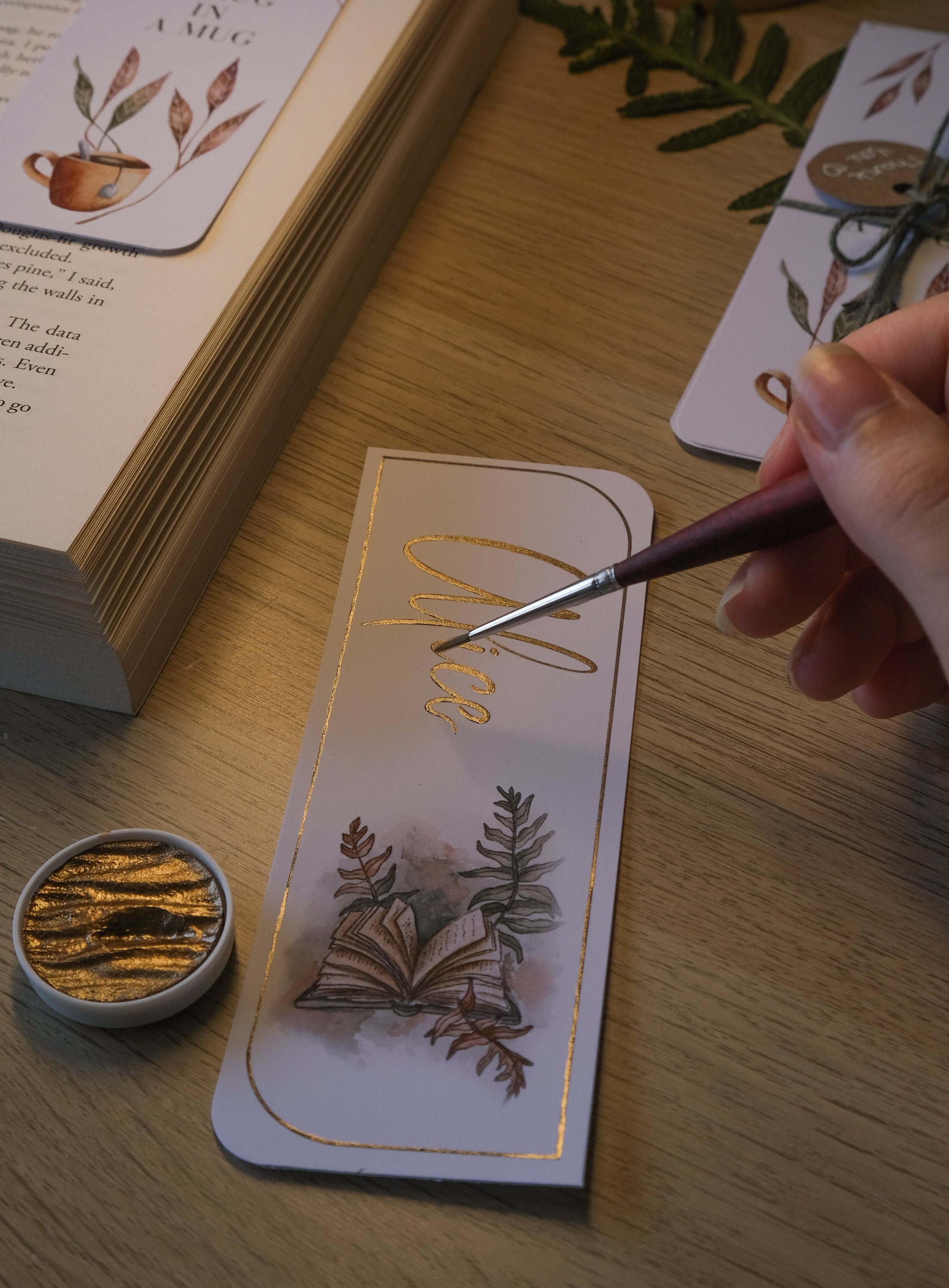 Set of Two Custom Bookmarks Bookmark With Name Personalized Etsy