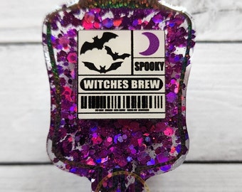 Witches Brew Blood Bag Badge Reel, Halloween, Witch, Spell, Badge holder, Witch badge reel