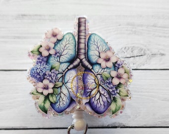 Gebloemde longen-badge: cadeau ademhalingstherapeut