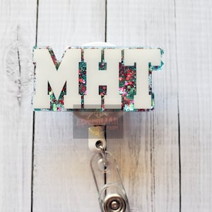 Bobine d&#39;insigne MHT (technicien en santé mentale), santé mentale, soins de santé, sensibilisation, thérapie, thérapeute, stagiaire, cadeau de remise des diplômes
