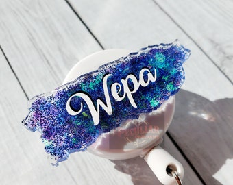Wepa Puerto Rico Acrylic Badge Reel: Boricua Island Charm