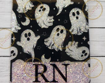 Flying Ghosts Badge Buddy (Variety of Sizes), Halloween badge buddy, Halloween badge backer, for nurses, Seasonal badge buddy