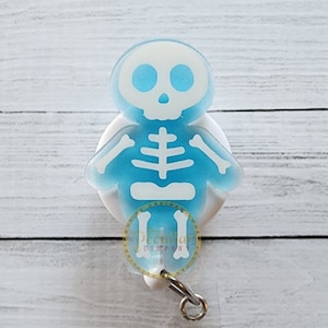 Bobine de badge squelette phosphorescent : cadeau Xray Rad Tech