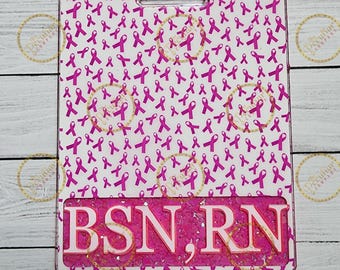 Breast Cancer Awareness Badge Buddy: Pink Ribbon Healthcare ID