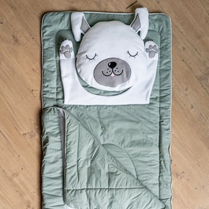 Sac de couchage animal pour enfants, Sac de couchage « Lapin » pour garderie Tapis de sieste scolaire Sac de couchage pour enfants maternelle avec oreiller personnalisé