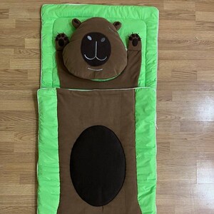 Sac de couchage animal pour enfants, "capybara" Sac de couchage pour garderie Tapis de sieste scolaire Sac de couchage pour enfants pour la maternelle avec oreiller personnalisé