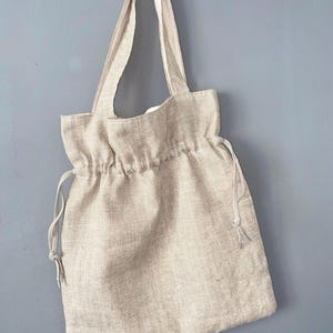 Eco-Friendly Linen Tote Bag: Reversible Shoulder Bag