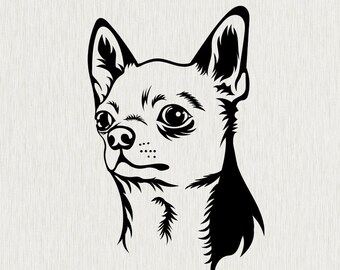 Chihuahua svg, Dog svg head, Dog face vector, ClipArt, Breed, Memorial love, Download, cricut, Printable art, Cut file, Svg, Png, Dxf,