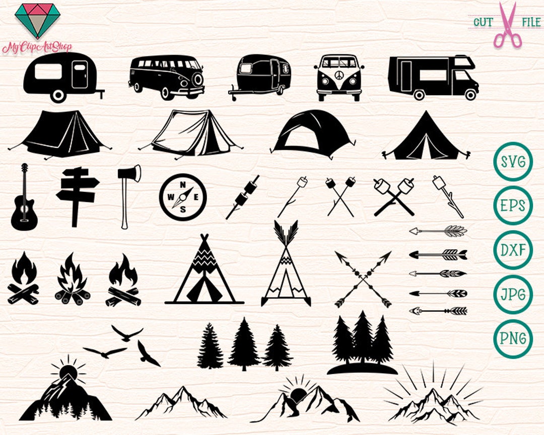 Camping SVG Bundle / Camper Svg / Cut Files / Campfire Svg / Camping ...