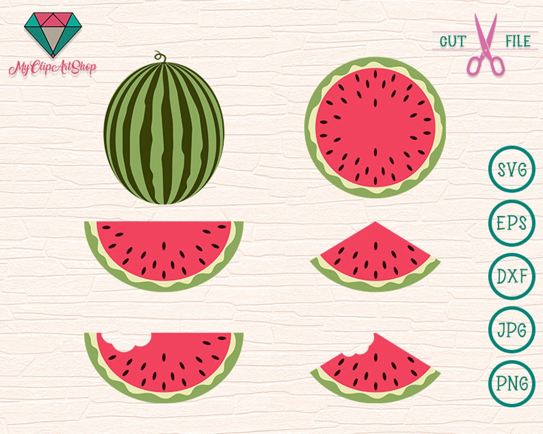 Watermelon SVG, Watermelons Cut Files, Svg, Eps, Dxf, Watermelon Svg