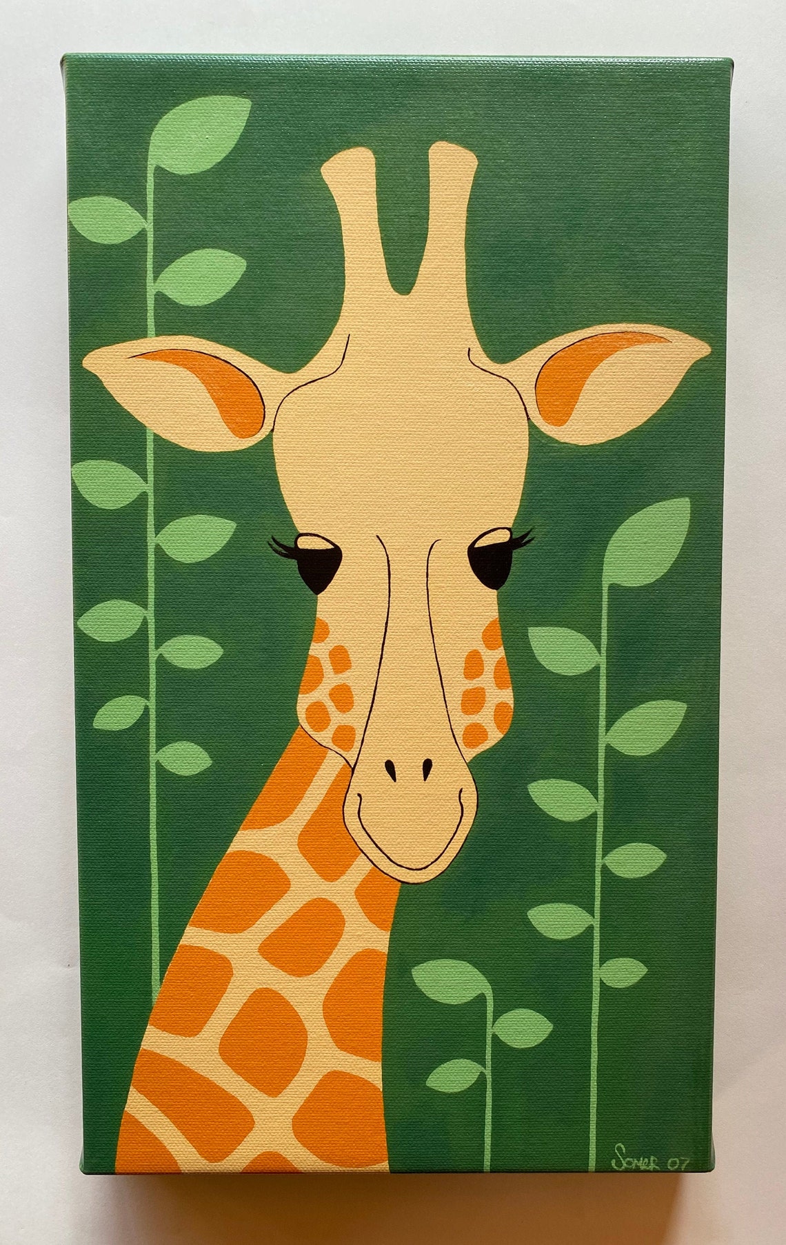 Giraffe Giclée Canvas Wall Art Etsy