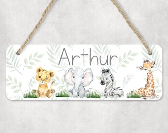 Personalised Safari Sign • Door Sign  • Safari Door Sign • Door plaque • Safari nursery decor • Safari Nursery • Jungle Nursery Safari