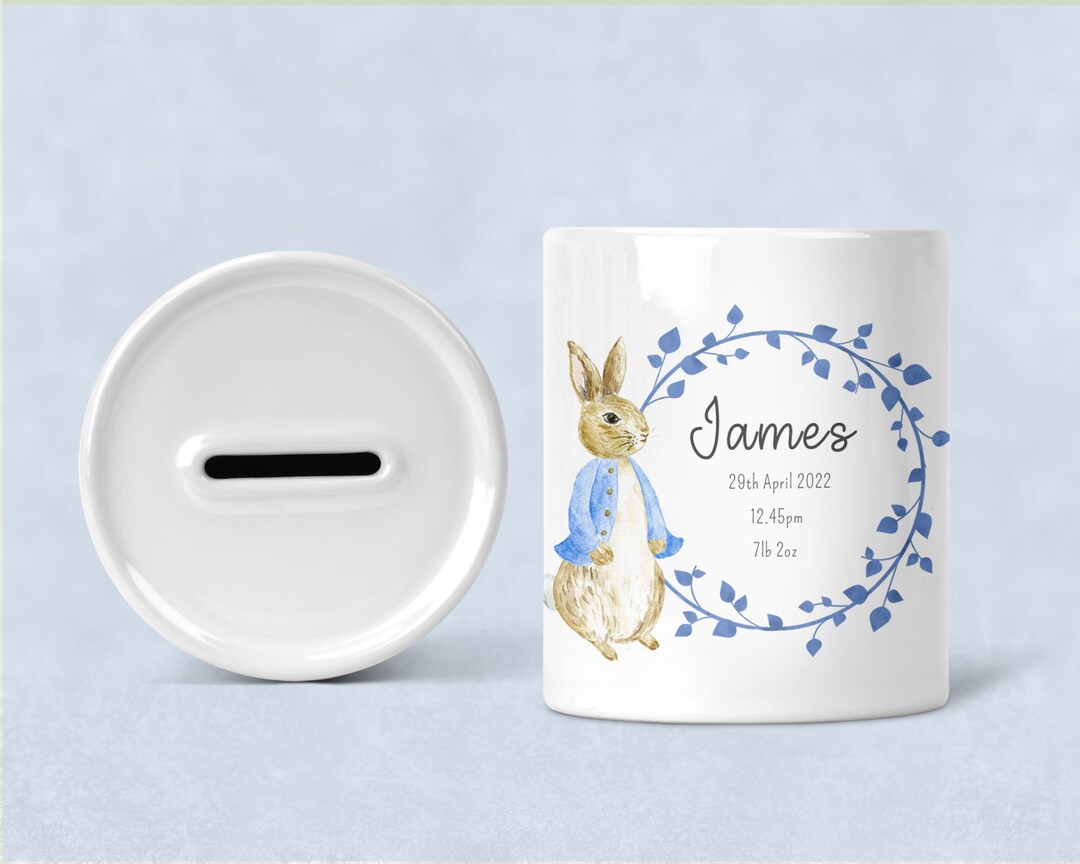 Personalised Money Box, Peter Rabbit Money Box, Peter Rabbit Gift