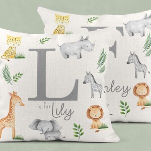 Personalised New Baby Cushion, Welcome To The World Cushion, New Baby Gifts, Safari Cushion, New Baby Present, Safari Nursery Decor