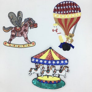 Sequin and Embroidery Kid's Animal Circus Patches - Ships from USA