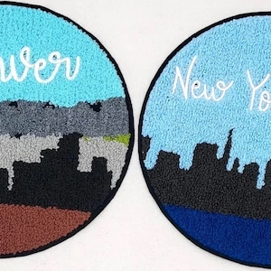 Large City Landmark Chenille Souvenir Patch: New York City and Denver - 9 inch