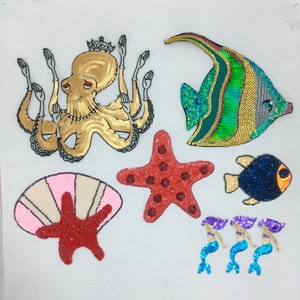 Sequin Under the Sea Patches - Ships from USA