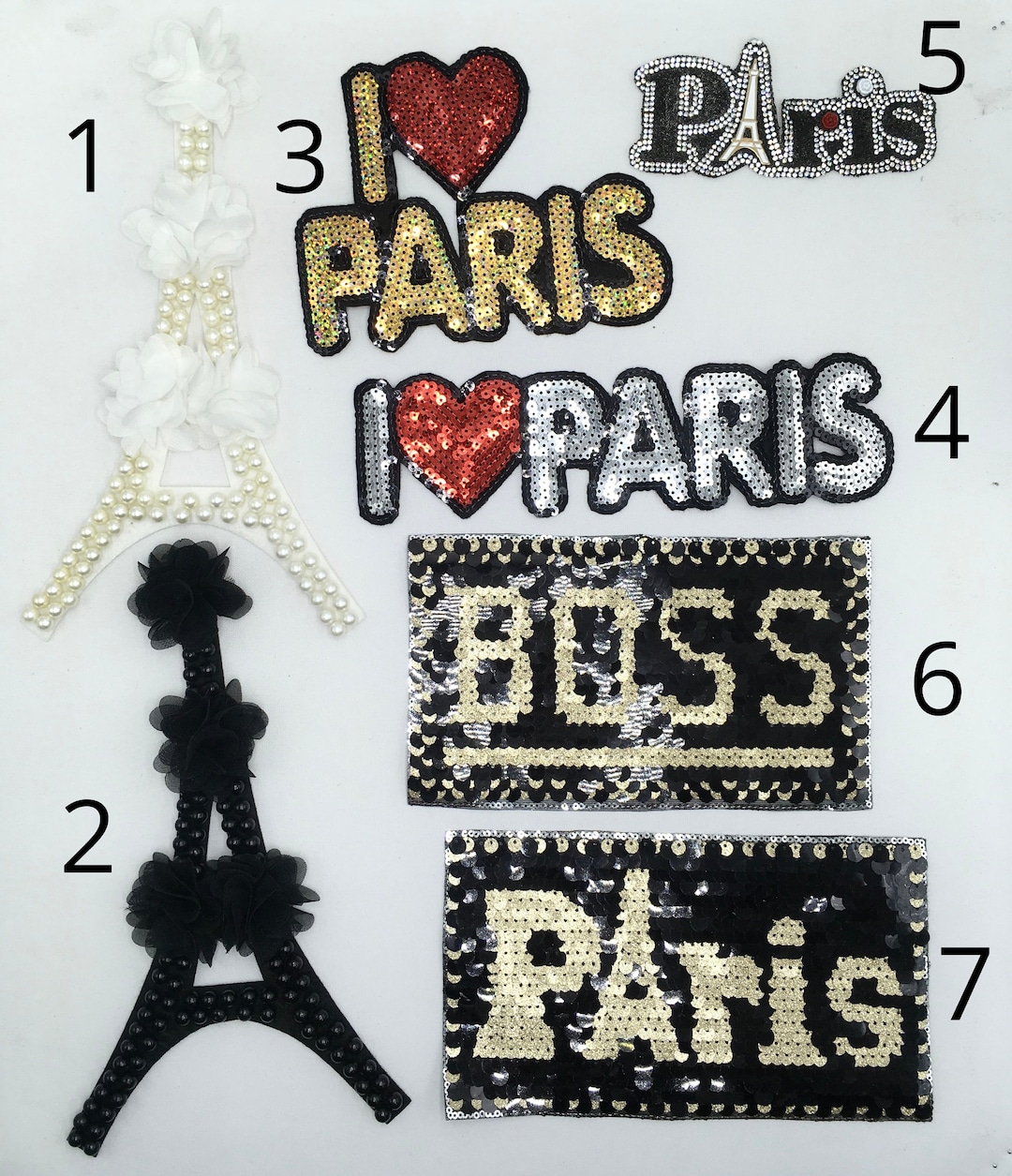Sequin and Pearl Paris Boss Patches - Ships From USA - Etsy