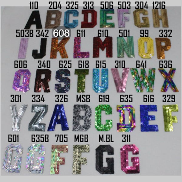 WHITE NOW AVAILABLE 2.5" Sequin Letters (Color Options)