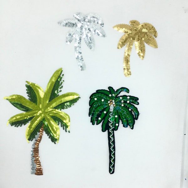 Sequin Palm Tree Patches - Ships from USA