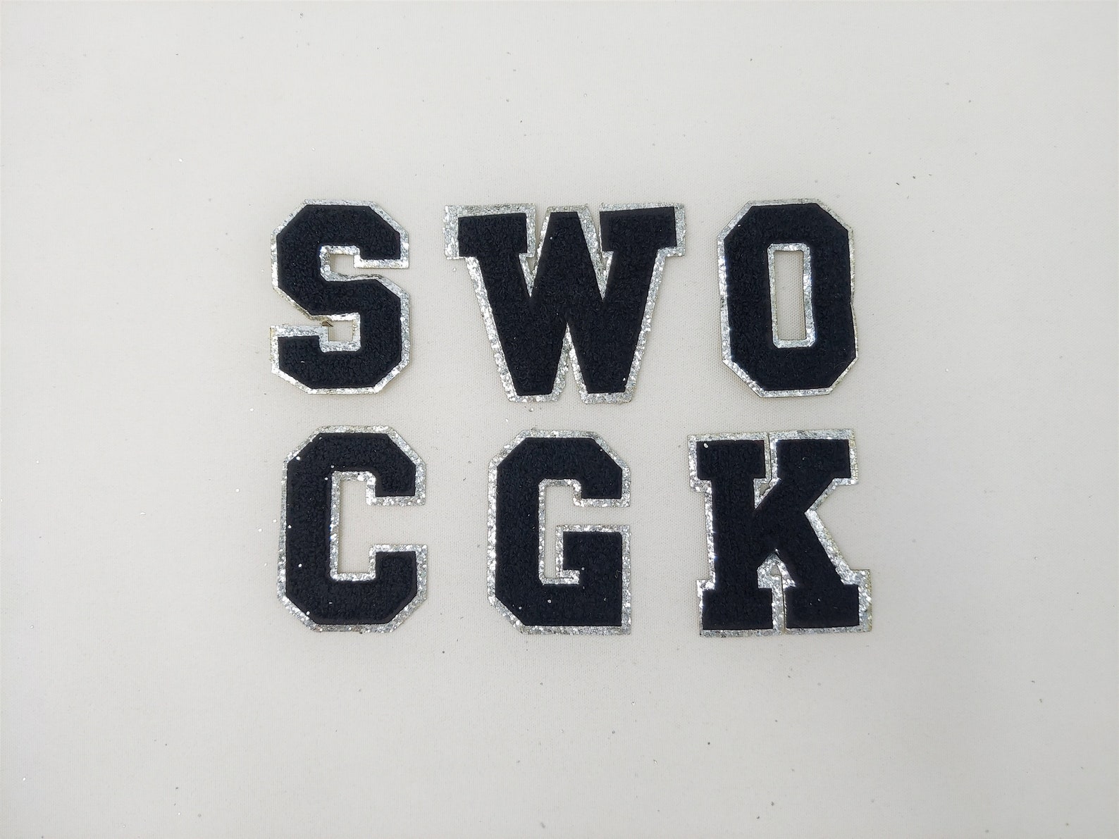 3-Inch Chenille Letter With White Background – Single, MHY Brand