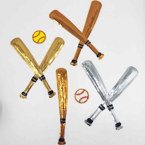 Sequin Baseball Softball Bats and Balls Patches - Ships from USA