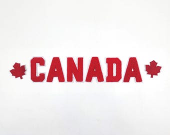 Red CANADA and Maple Leaf Patches Perfect for Fleece Jacket Iron On and Sew On