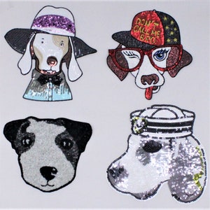 Bull Dog Sequin Patches