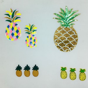 Sequin and Embroidery Colorful Pineapple Patches - Ships from USA